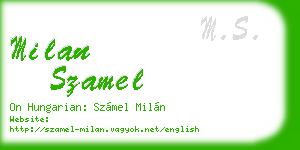 milan szamel business card